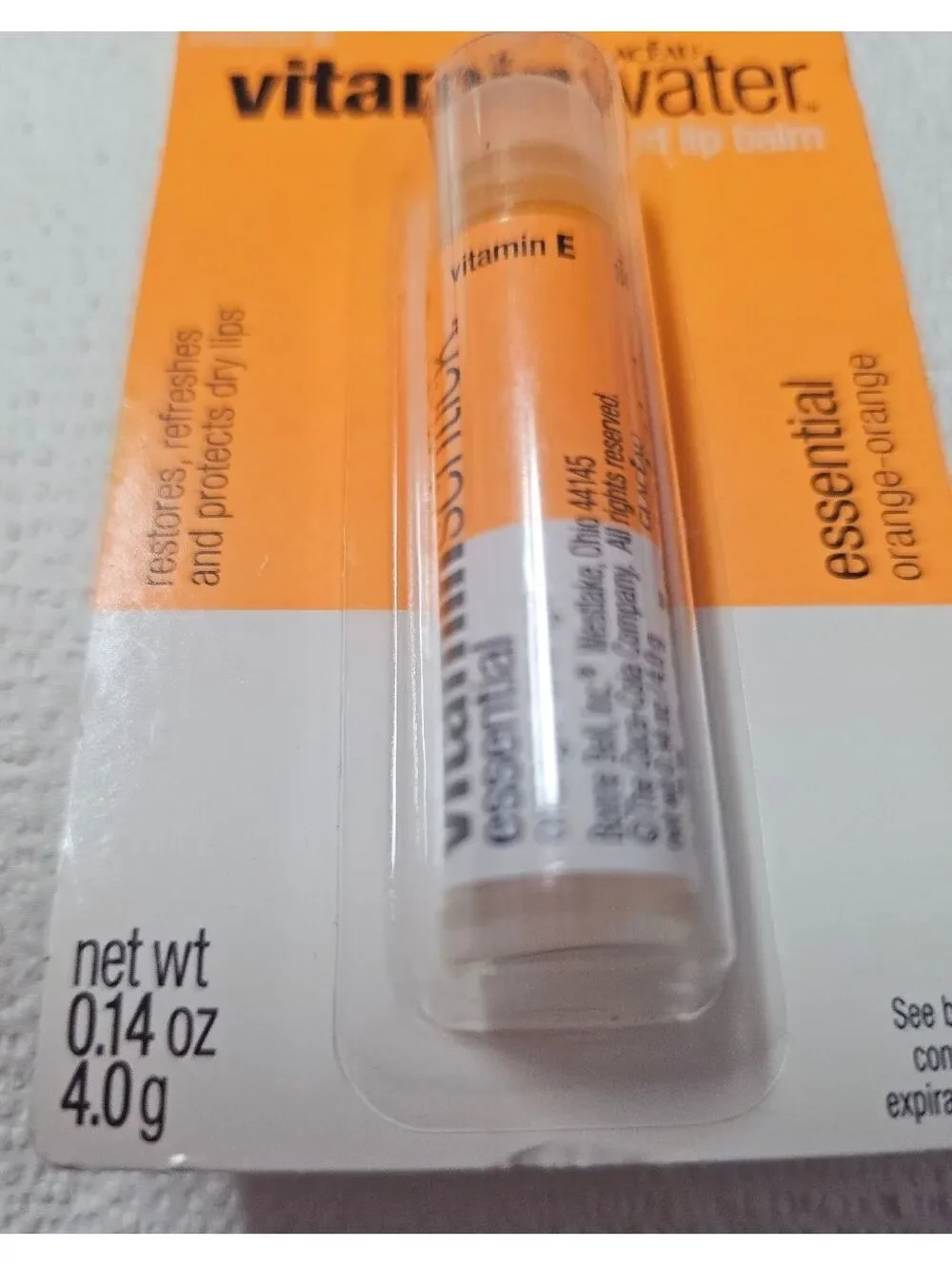 Rare Vitaminwater Essential Orange-Orange Lip Balm, Discontinued, Sealed, USA